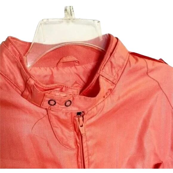 vintage Peter England Windbreaker bomber Jacket sz L retro full zip orange - Picture 7 of 11